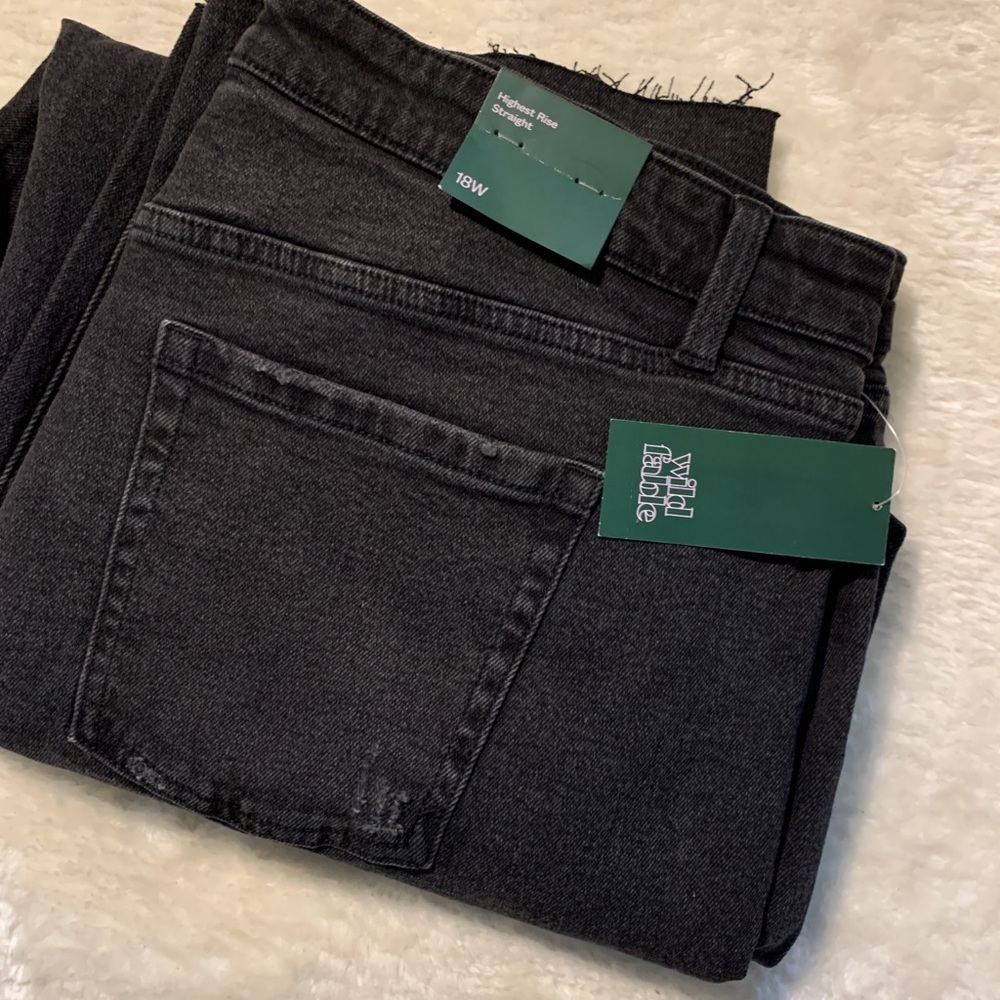 Wild Fable Super-High rise Distressed straight jeans